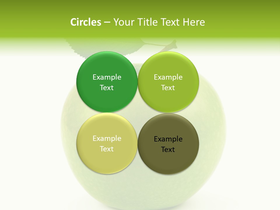 A Green Apple With A Leaf On Top Of It PowerPoint Template