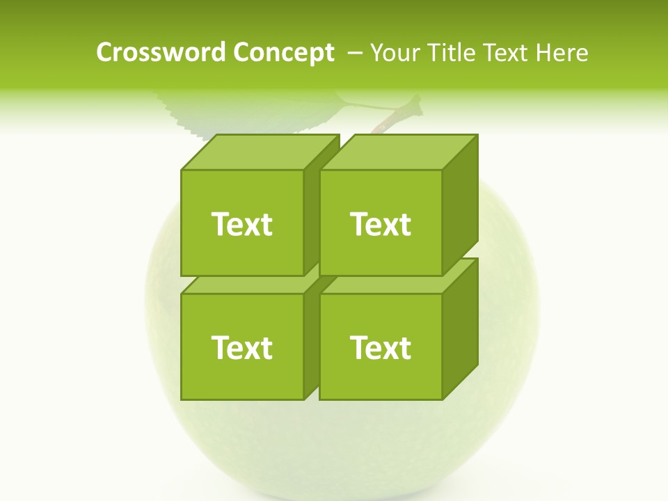 A Green Apple With A Leaf On Top Of It PowerPoint Template