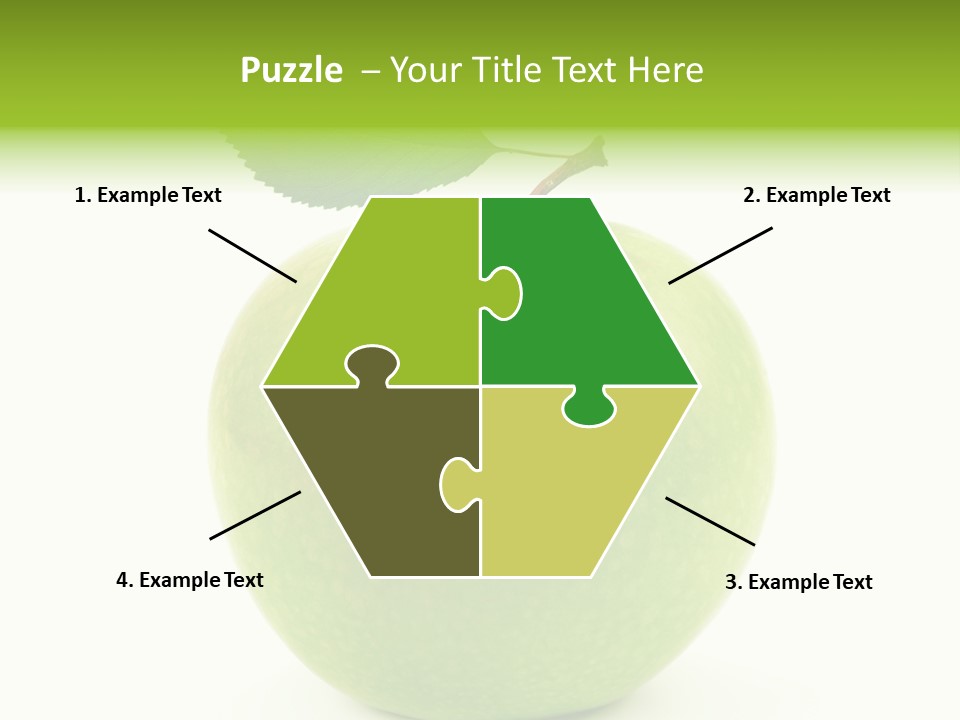 A Green Apple With A Leaf On Top Of It PowerPoint Template