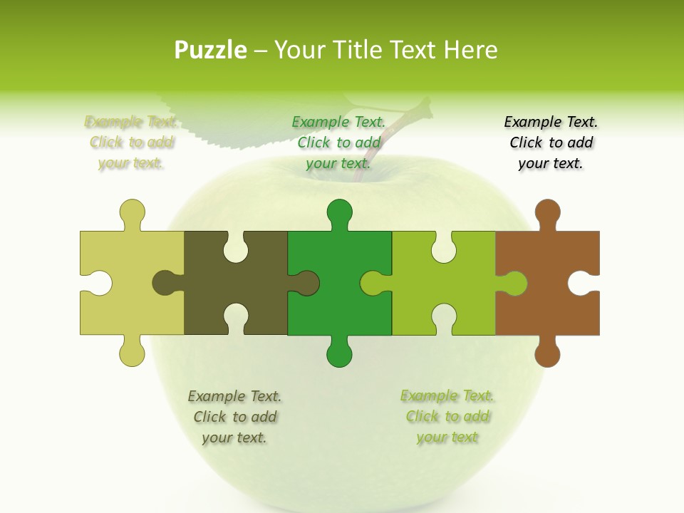 A Green Apple With A Leaf On Top Of It PowerPoint Template