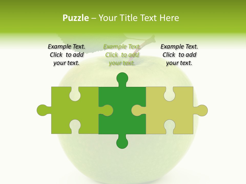 A Green Apple With A Leaf On Top Of It PowerPoint Template