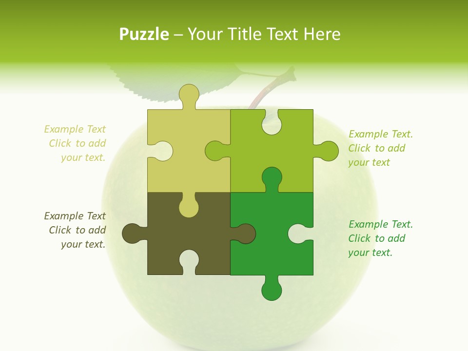 A Green Apple With A Leaf On Top Of It PowerPoint Template