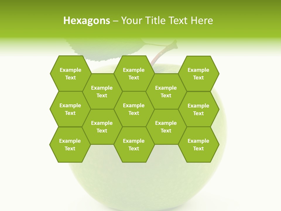 A Green Apple With A Leaf On Top Of It PowerPoint Template