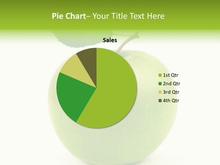 A Green Apple With A Leaf On Top Of It PowerPoint Template