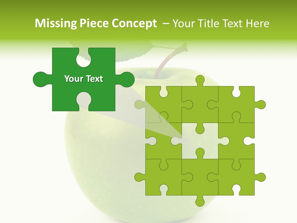 A Green Apple With A Leaf On Top Of It PowerPoint Template