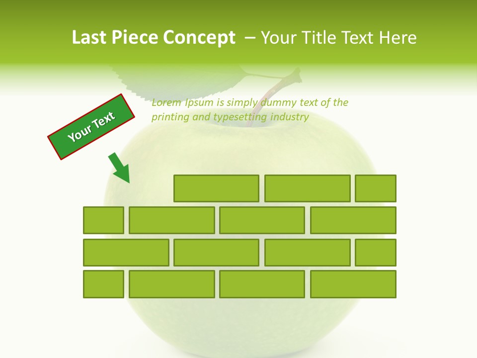 A Green Apple With A Leaf On Top Of It PowerPoint Template