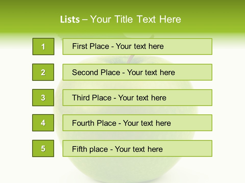 A Green Apple With A Leaf On Top Of It PowerPoint Template