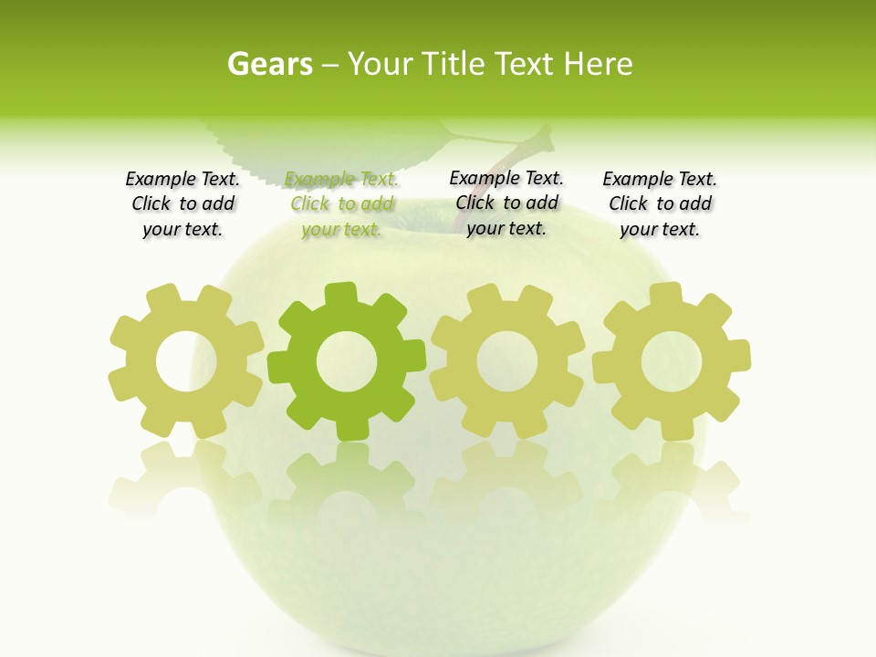 A Green Apple With A Leaf On Top Of It PowerPoint Template