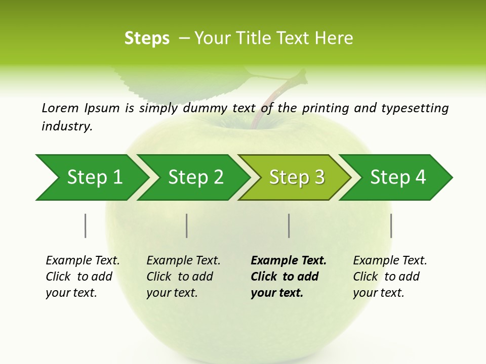 A Green Apple With A Leaf On Top Of It PowerPoint Template