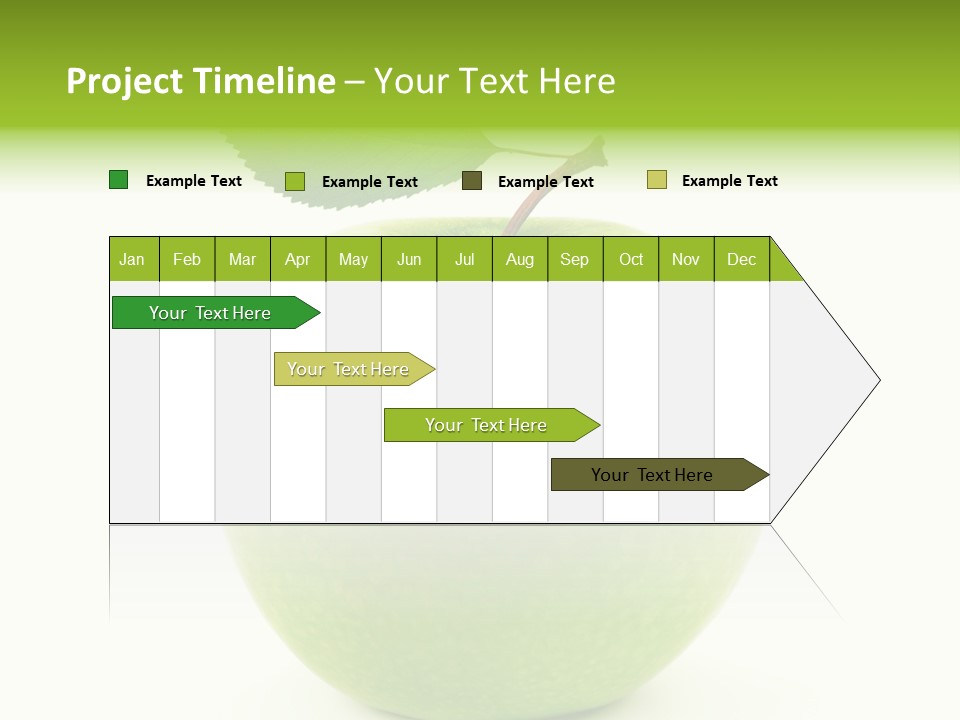 A Green Apple With A Leaf On Top Of It PowerPoint Template