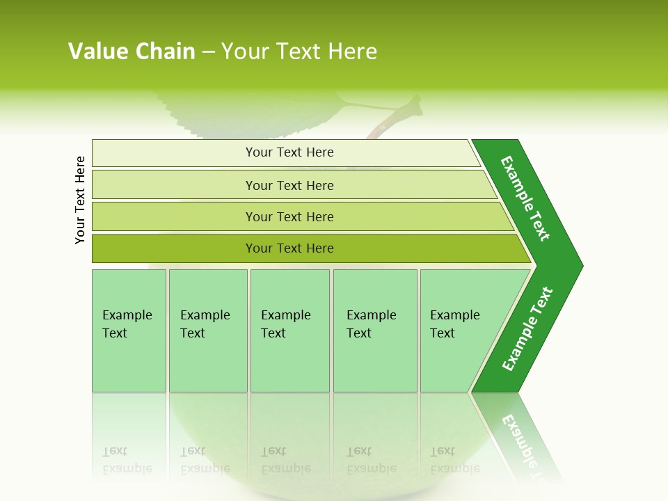 A Green Apple With A Leaf On Top Of It PowerPoint Template