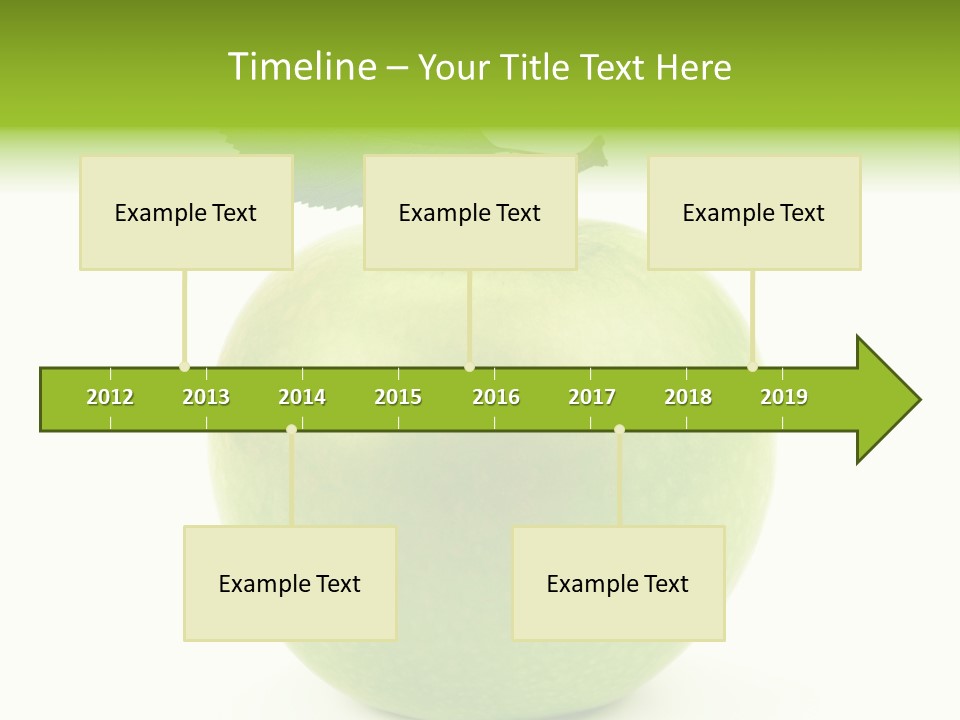 A Green Apple With A Leaf On Top Of It PowerPoint Template