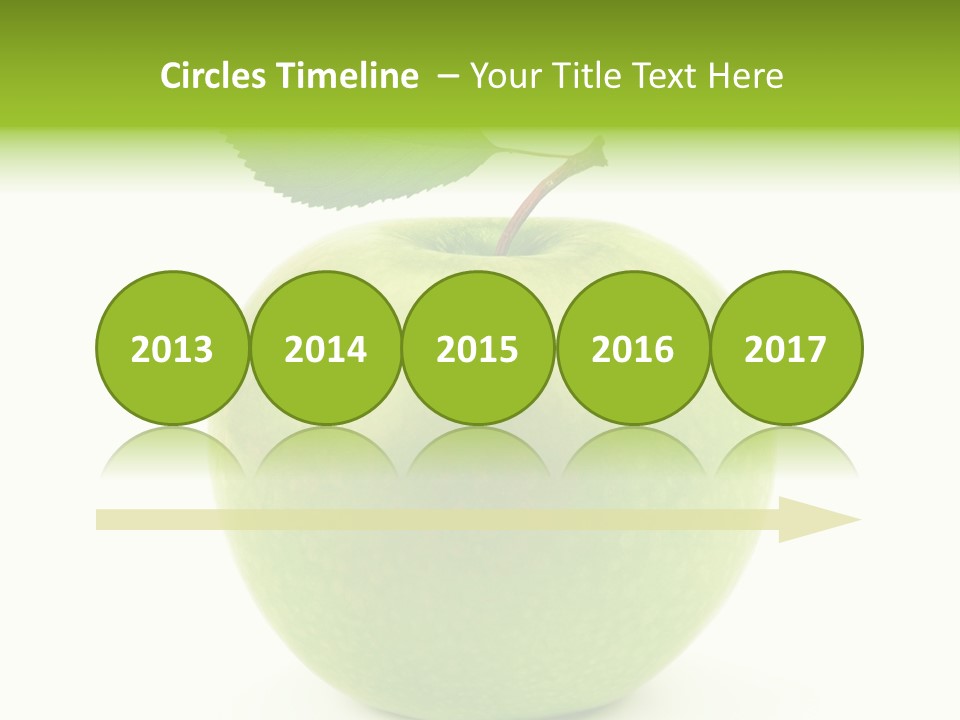 A Green Apple With A Leaf On Top Of It PowerPoint Template