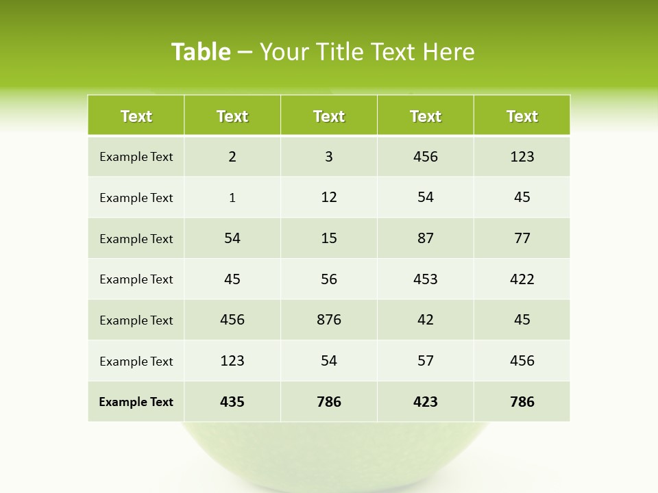 A Green Apple With A Leaf On Top Of It PowerPoint Template