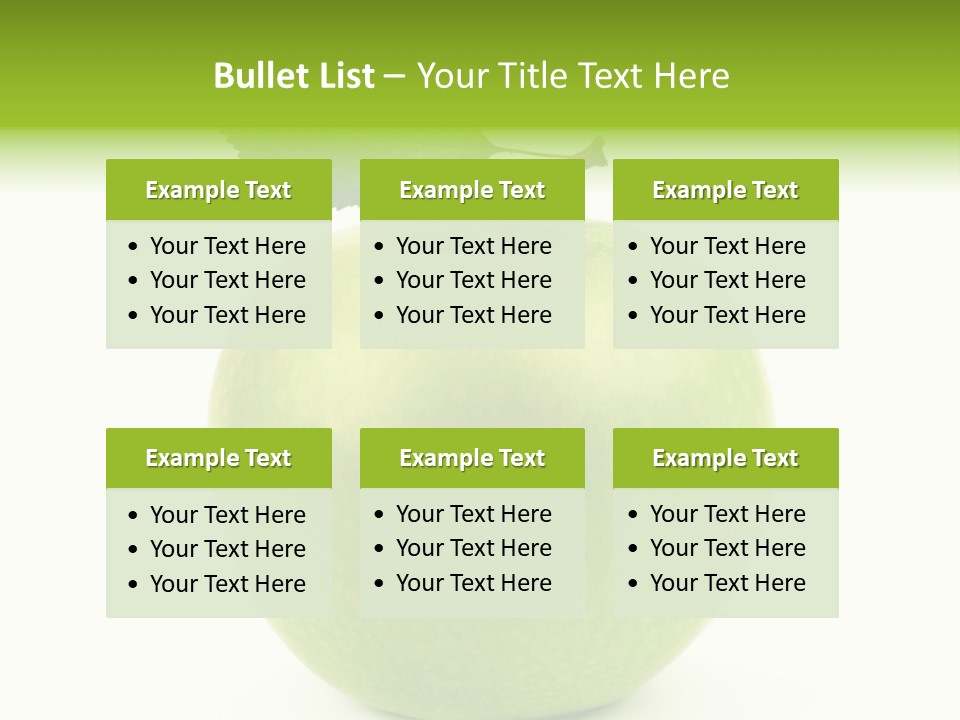 A Green Apple With A Leaf On Top Of It PowerPoint Template