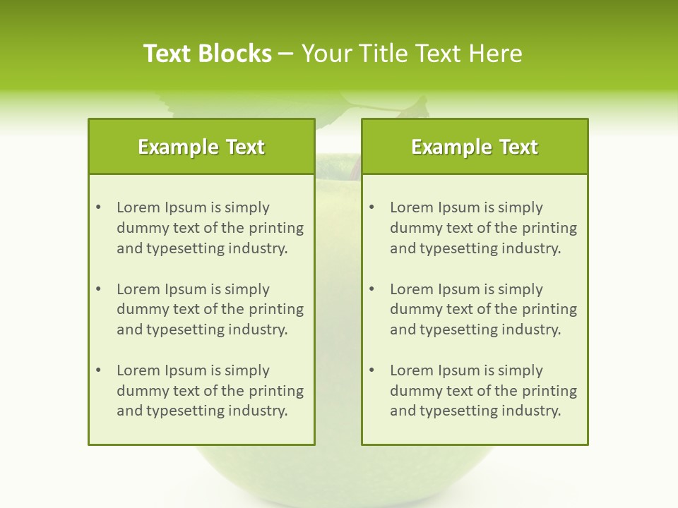 A Green Apple With A Leaf On Top Of It PowerPoint Template