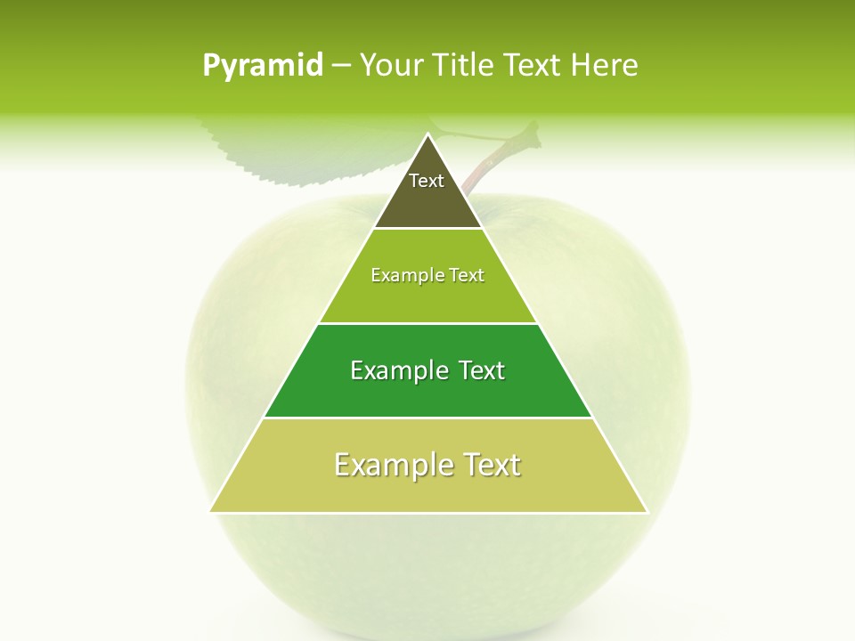 A Green Apple With A Leaf On Top Of It PowerPoint Template