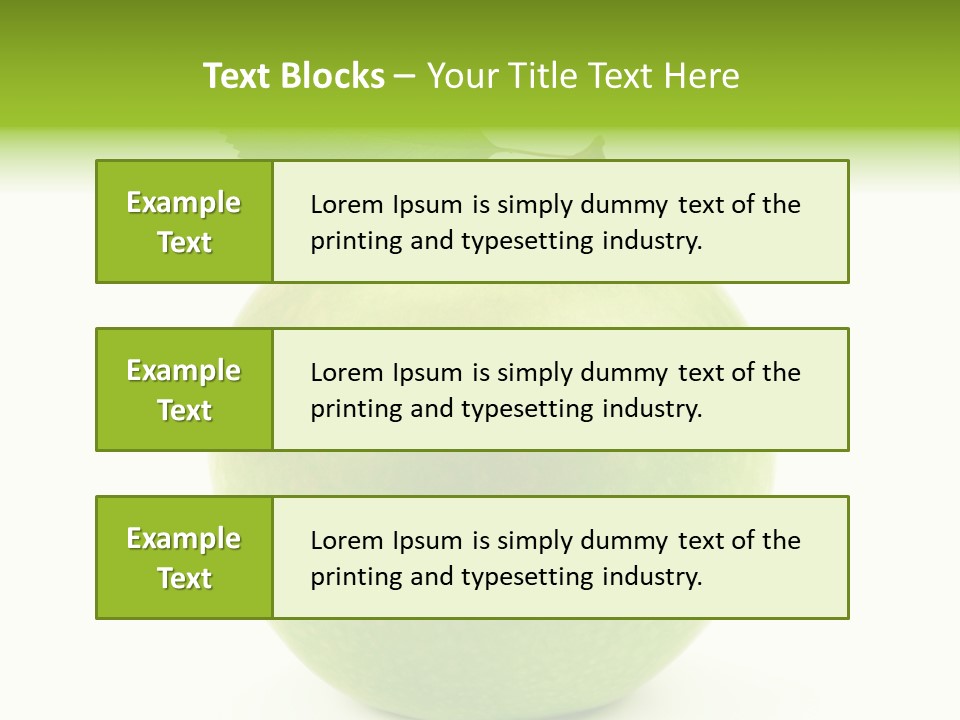 A Green Apple With A Leaf On Top Of It PowerPoint Template