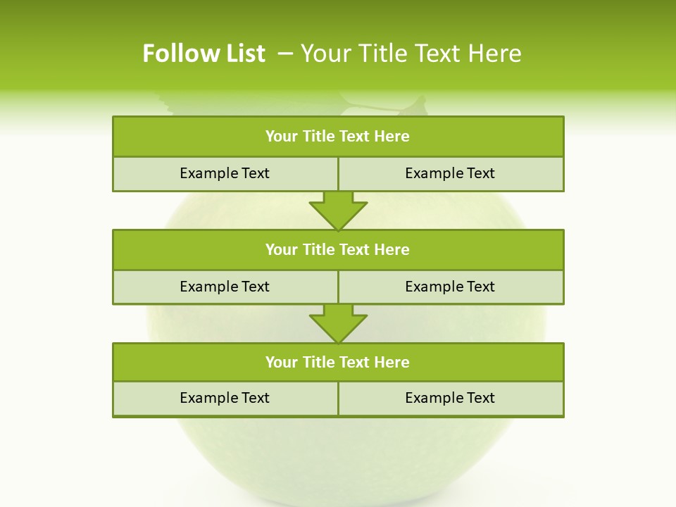 A Green Apple With A Leaf On Top Of It PowerPoint Template