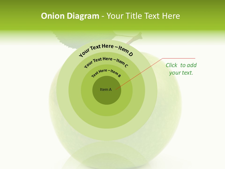A Green Apple With A Leaf On Top Of It PowerPoint Template