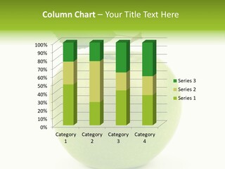 A Green Apple With A Leaf On Top Of It PowerPoint Template