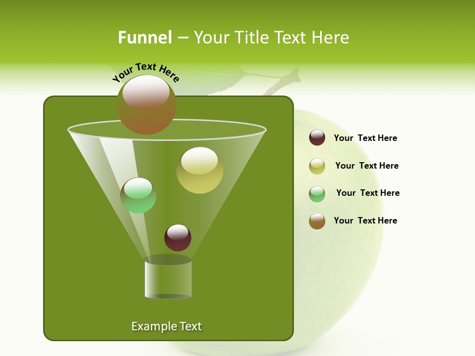 A Green Apple With A Leaf On Top Of It PowerPoint Template