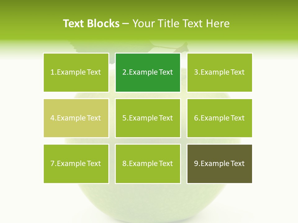 A Green Apple With A Leaf On Top Of It PowerPoint Template