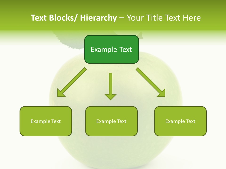 A Green Apple With A Leaf On Top Of It PowerPoint Template