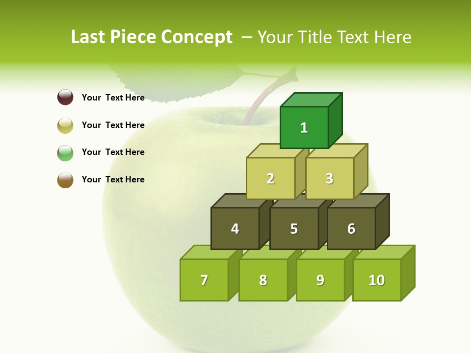 A Green Apple With A Leaf On Top Of It PowerPoint Template