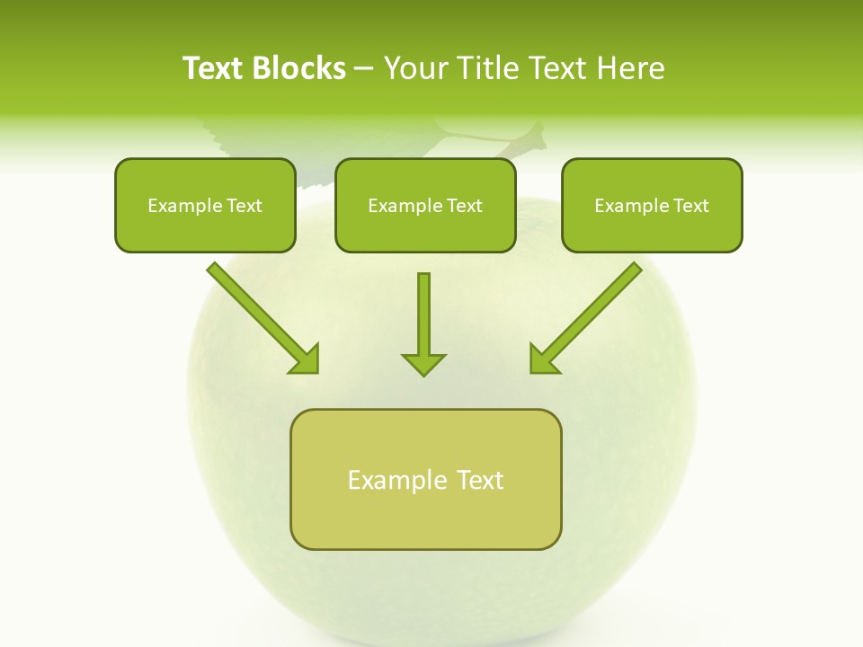A Green Apple With A Leaf On Top Of It PowerPoint Template