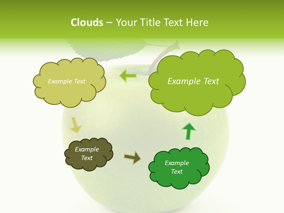 A Green Apple With A Leaf On Top Of It PowerPoint Template