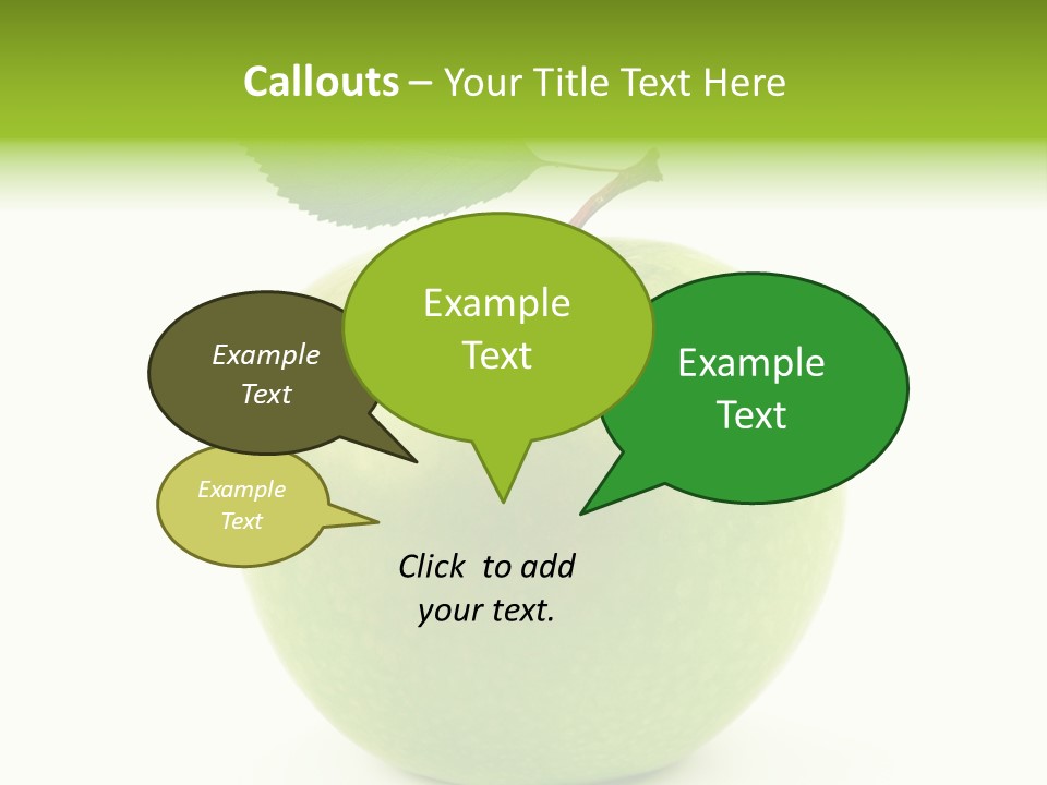 A Green Apple With A Leaf On Top Of It PowerPoint Template
