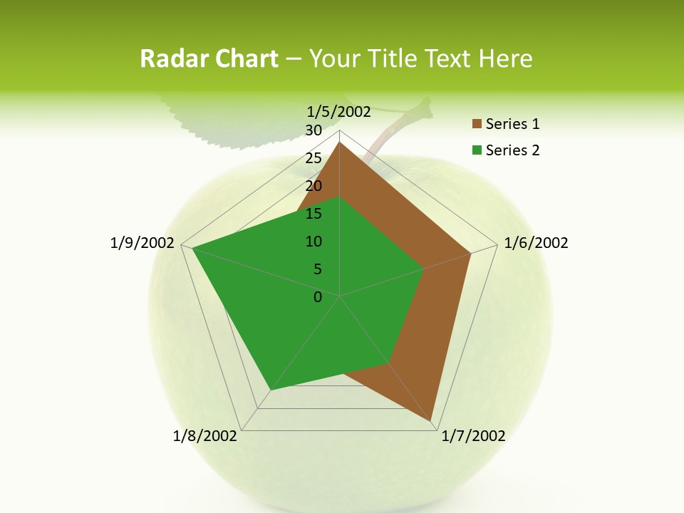 A Green Apple With A Leaf On Top Of It PowerPoint Template