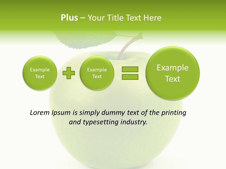 A Green Apple With A Leaf On Top Of It PowerPoint Template