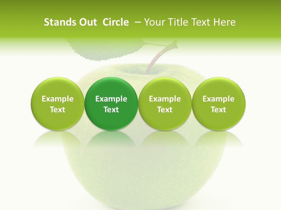 A Green Apple With A Leaf On Top Of It PowerPoint Template