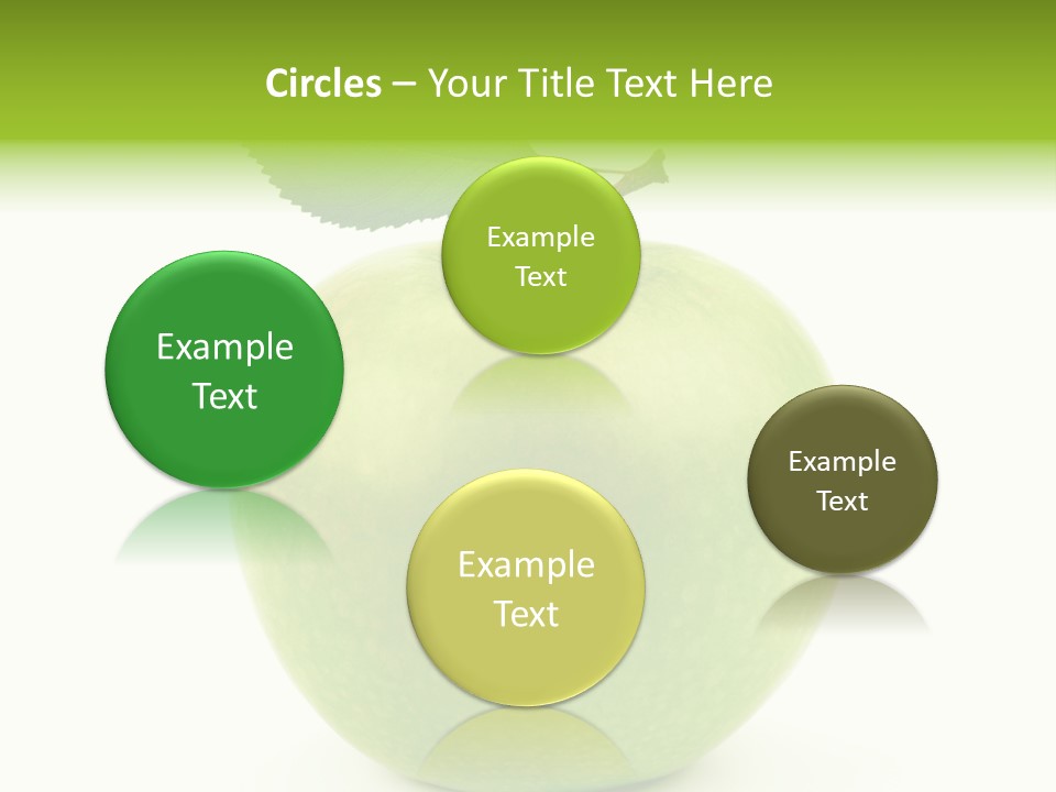 A Green Apple With A Leaf On Top Of It PowerPoint Template