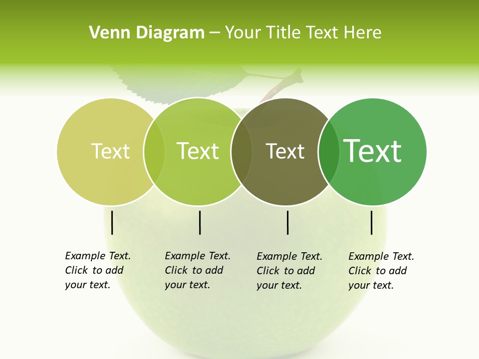 A Green Apple With A Leaf On Top Of It PowerPoint Template