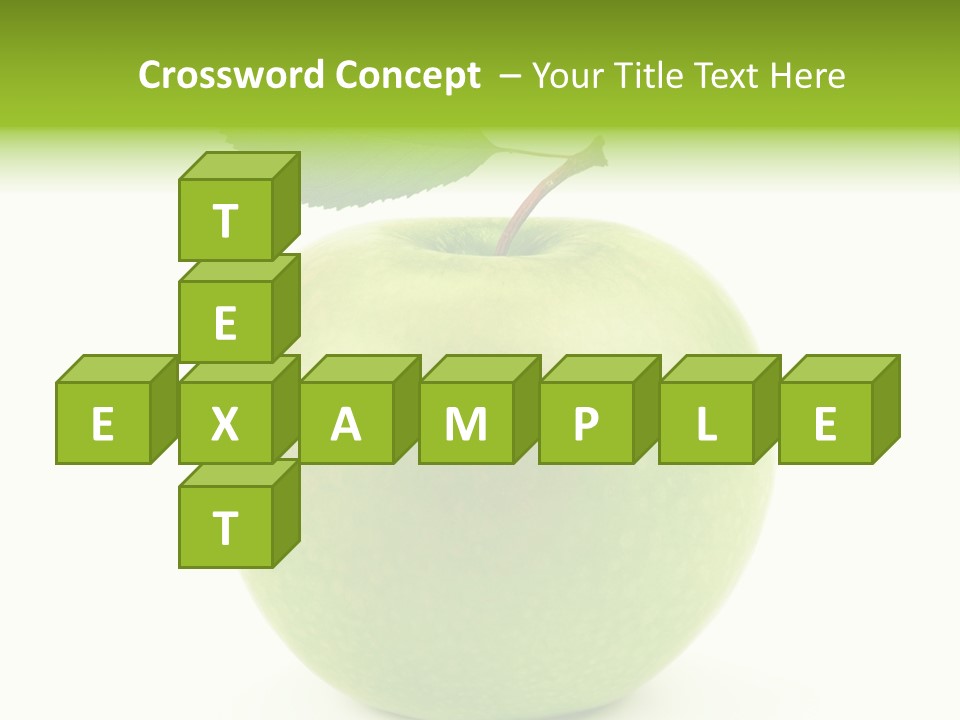 A Green Apple With A Leaf On Top Of It PowerPoint Template