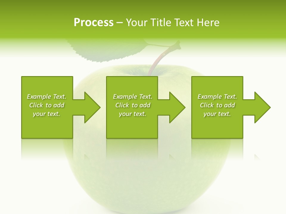 A Green Apple With A Leaf On Top Of It PowerPoint Template