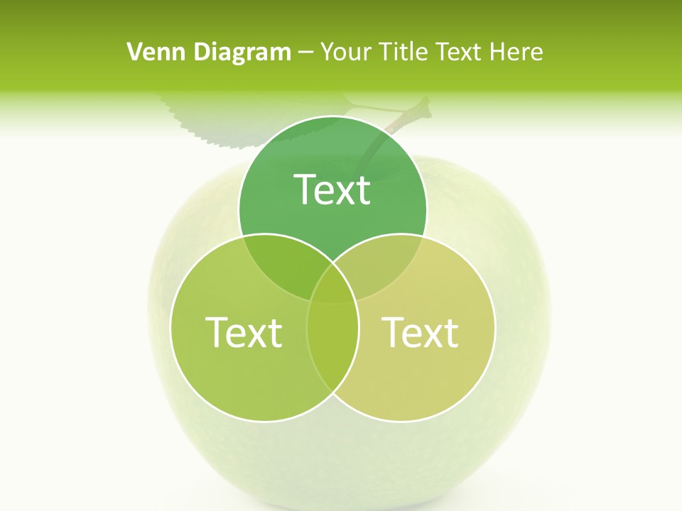 A Green Apple With A Leaf On Top Of It PowerPoint Template