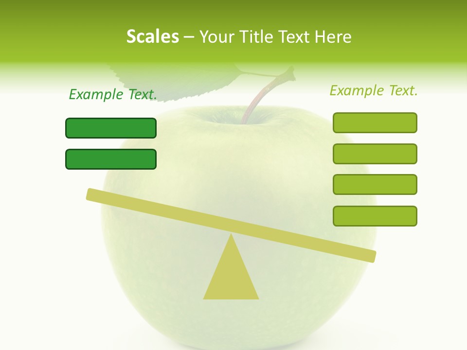 A Green Apple With A Leaf On Top Of It PowerPoint Template