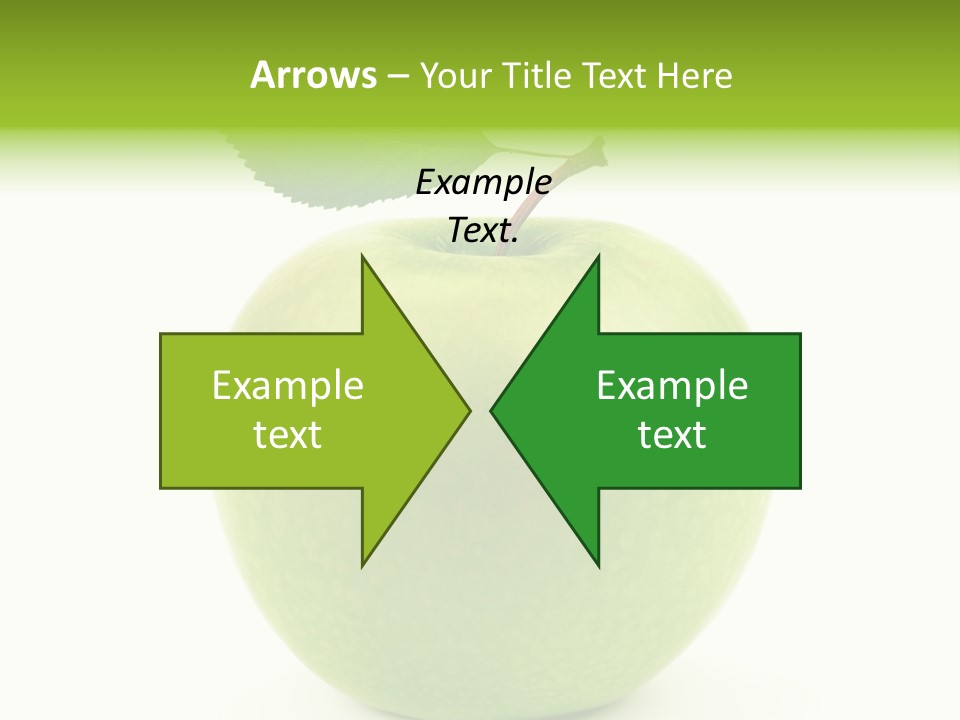 A Green Apple With A Leaf On Top Of It PowerPoint Template