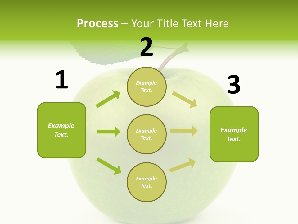A Green Apple With A Leaf On Top Of It PowerPoint Template
