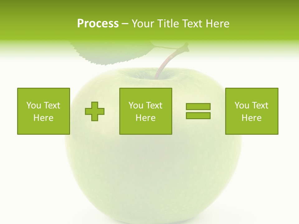 A Green Apple With A Leaf On Top Of It PowerPoint Template