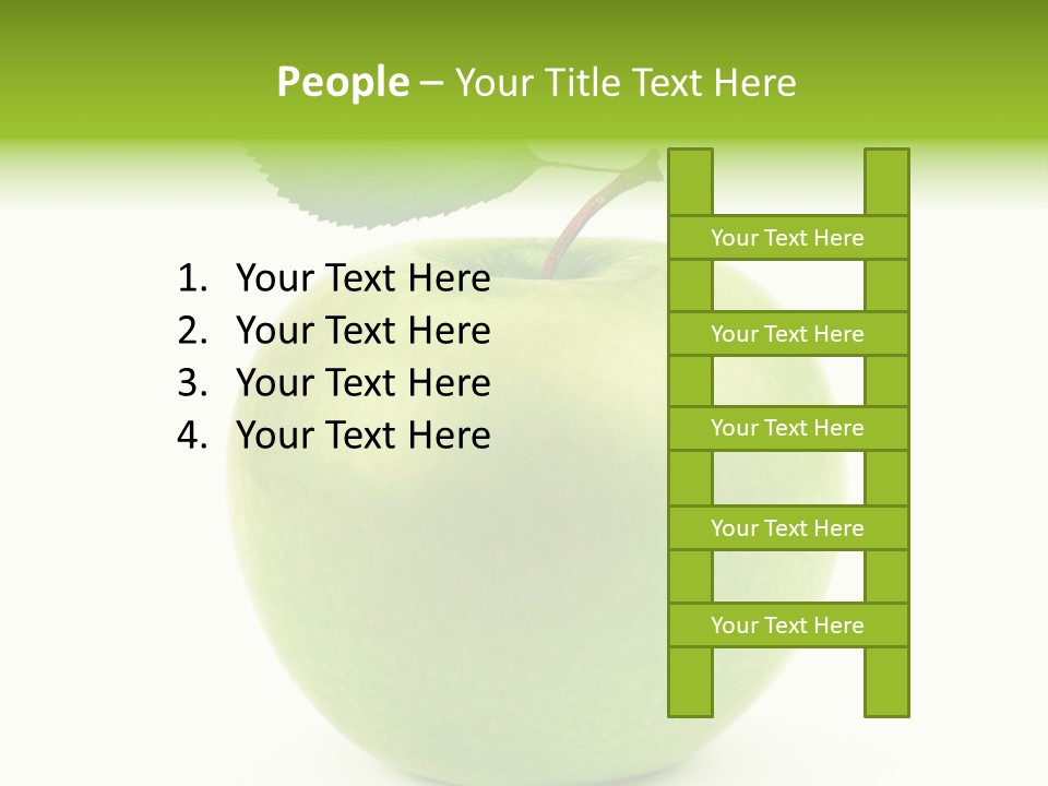 A Green Apple With A Leaf On Top Of It PowerPoint Template