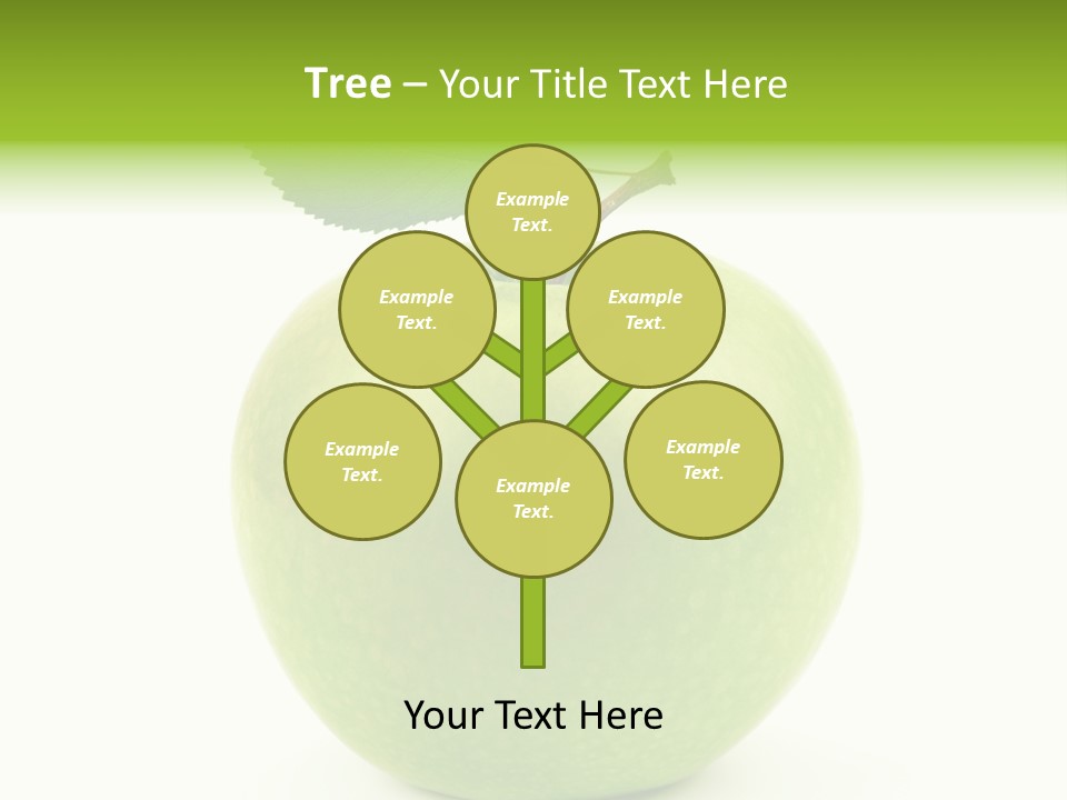 A Green Apple With A Leaf On Top Of It PowerPoint Template
