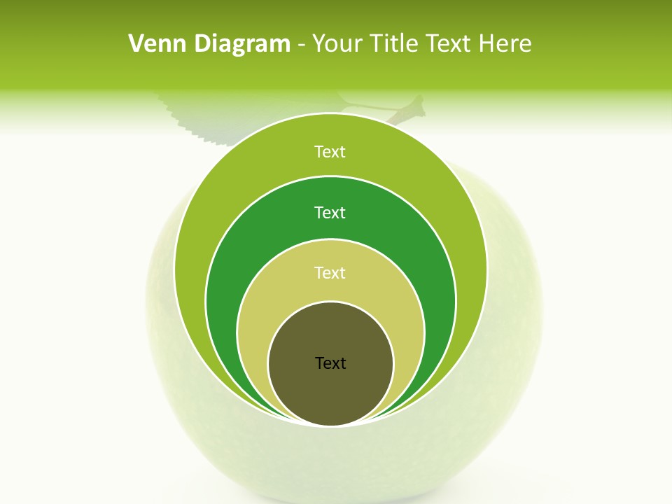 A Green Apple With A Leaf On Top Of It PowerPoint Template