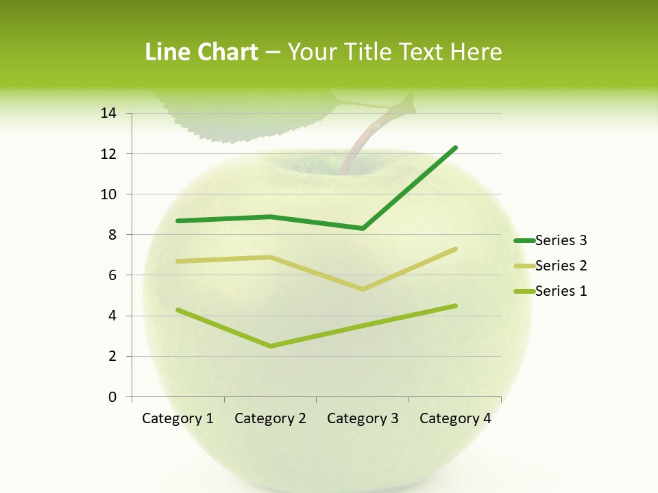 A Green Apple With A Leaf On Top Of It PowerPoint Template