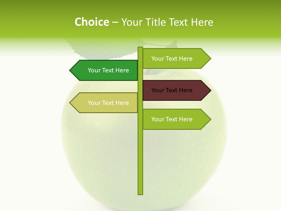 A Green Apple With A Leaf On Top Of It PowerPoint Template