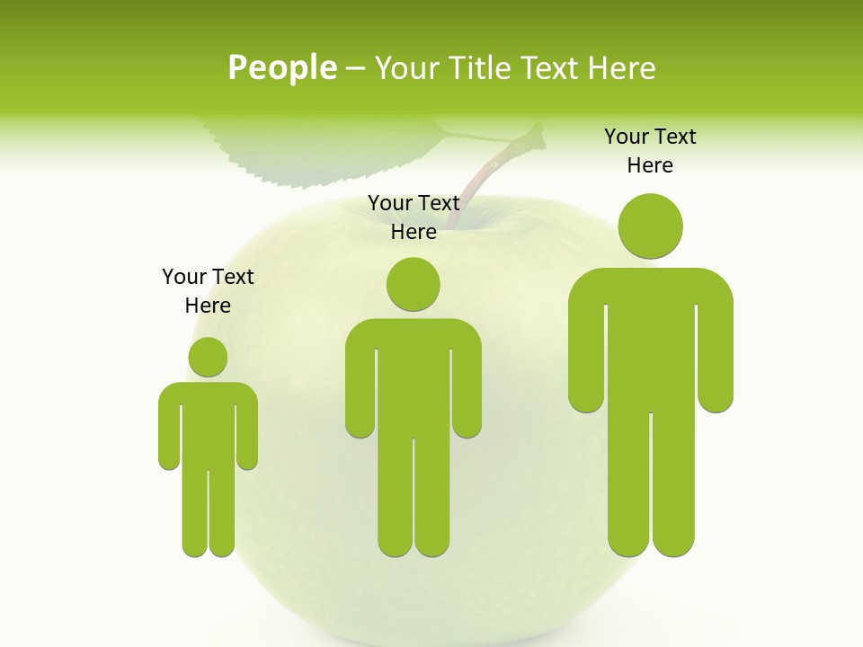 A Green Apple With A Leaf On Top Of It PowerPoint Template